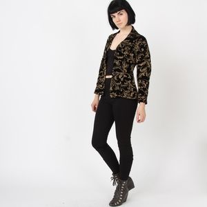 Brocade Fontaine jacket in black and gold